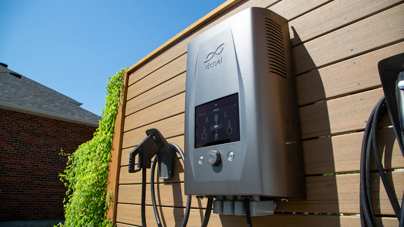 Cargador de coche eléctrico instalado en una pared